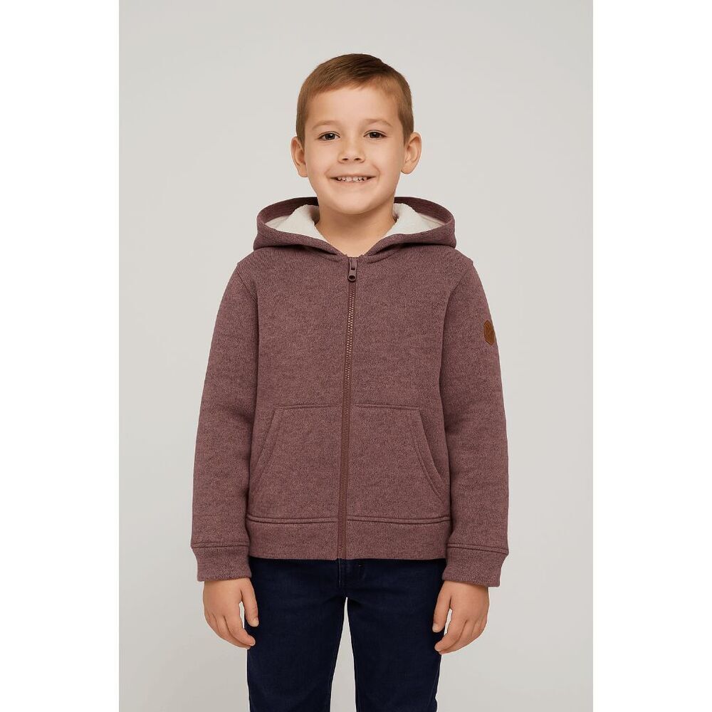 Free Country Kids Sherpa Lined Zip Hoodie Jacket Mauve Knit Fleece Size S (8 )